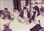 A gathering of neighbors and rabbis at the Malca family’s home in Musrara, on Shivtey Yisrael street.